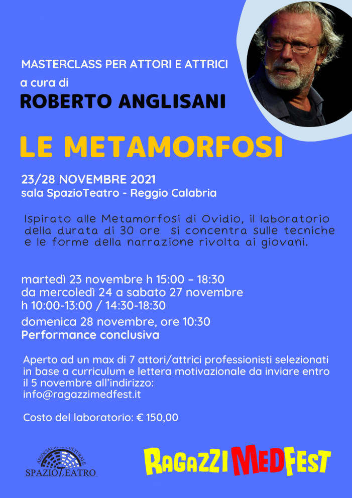 Le Metamorfosi.  Masterclass con Roberto Anglisani